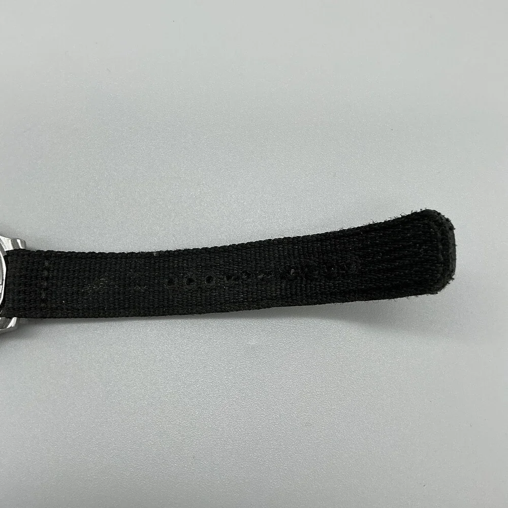 Seiko 5 Automatic Mens Watch 37mm Black Dial Nylon Strap Day Date 7S26-02J0